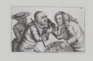 Bankroet Toby en vrouw Doxy bedelen om kaas en bier in een taverne (gravure) door John  Collier