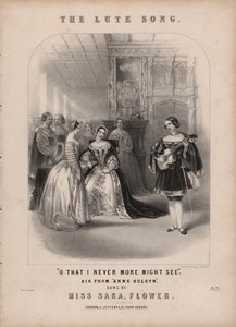 Het Luitlied uit Anna Bolena door Donizetti (kleur litho) door John (after) Brandard