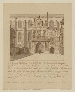 Zuidelijk aanzicht van de ingang van Guildhall, City of London door John (after) Carter