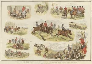 Schetsen in het jachtveld (kleurenlitho)