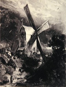 Molen nabij Brighton, gegraveerd door David Lucas, ca. 1830