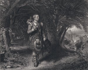 Illustratie voor De Terugkeer van de Soldaat door Robert Burns (gravure) door John (after) Faed