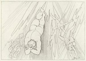 Lucifer, Vagevuur, Canto 12 door John (after) Flaxman