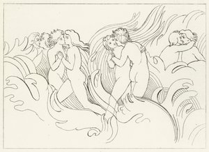 De vurige ondergang, Vagevuur, Canto 26 door John (after) Flaxman
