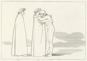De Ontmoeting met Sordello, Vagevuur, Canto 6 (gravure) door John (after) Flaxman