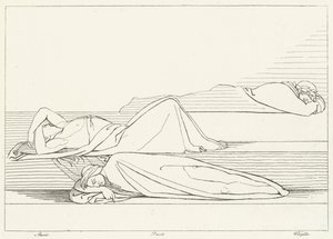 De dichters rusten, Vagevuur, Canto 27 door John (after) Flaxman
