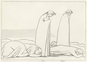 De regio van hebzucht, Vagevuur, Canto 19 door John (after) Flaxman