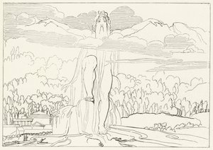 Het standbeeld van vier metalen, Inferno, Canto 14 door John (after) Flaxman