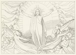 De Triomf van Christus, Paradijs, Canto 23 (gravure) door John (after) Flaxman