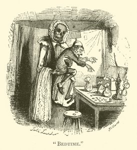 Bedtijd (gravure) door John (after) Leech