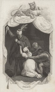 Scène uit Tamerlane door Nicholas Rowe (gravure) door John (after) Opie