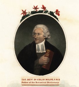 Portret van Colin Milne, botanicus (gravure) door John (after) Russell
