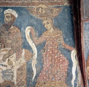 Fresco in kerk in Deliana, Kreta, Griekenland