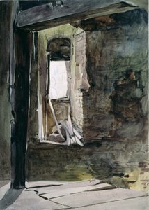 Interieur van de windmolen op het slagveld van Crecy door John Absolon
