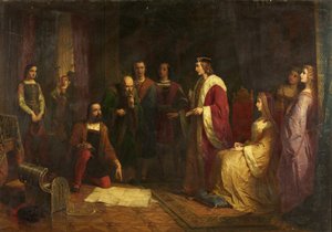 Cabot en zijn zoon, Sebastian, aan het hof van Hendrik VII, 1862