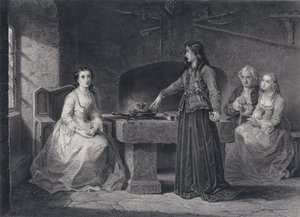 Illustratie voor The Pirate door Sir Walter Scott door John Adam P. Houston