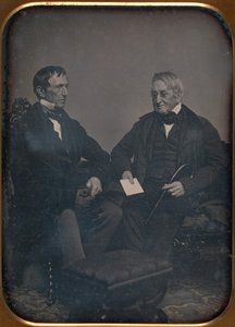 Twee oudere mannen in gesprek door John Adams Whipple