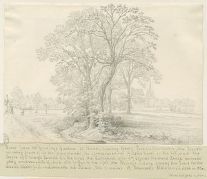 Lichfield - Uitzicht over Stowe Pool: pentekening, nd [1826]