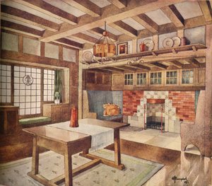 Ontwerp voor Woonkamer in een Klein Huis, c1900, 1905 door John Archibald Campbell