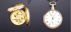 22 karaat spring detent chronometer zakhorloge, Londen, nr. 1818, 1801