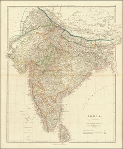 1832 kaart van India door John Arrowsmith