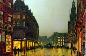 Boar Lane, Leeds door John Atkinson Grimshaw