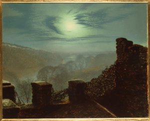 Volle maan achter cirruswolk vanuit Roundhay P.
