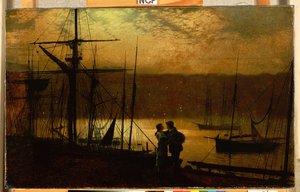 Op weg naar buiten - een uitzicht op Whitby, 1887