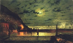 De havenvlam, 1879 door John Atkinson Grimshaw