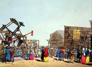 Katcheli, geëtst door de kunstenaar, gepubliceerd in 1804 door John Augustus Atkinson