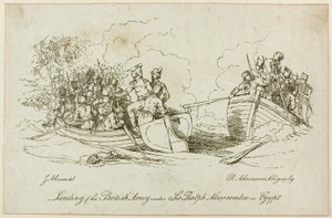 Landing van het Britse leger onder Abercrombie door John Augustus Atkinson