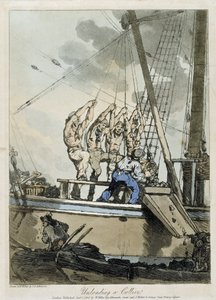 Lossen van kolen van een vracht- en stoomboot door John Augustus Atkinson