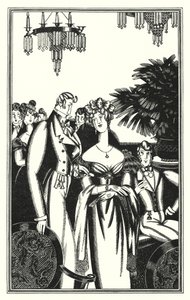 Illustratie voor Don Juan door Lord Byron: Juan werd ontvangen in de beste kringen