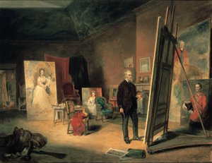 Portret van Sir Francis Grant in zijn studio, 1866 door John Ballantyne