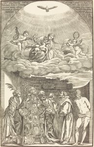 De Maagd in de wolken en zes heiligen