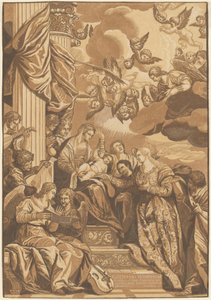 Mystiek huwelijk van St. Catharina door John Baptist Jackson, after Veronese
