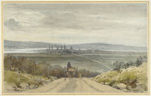 Uitzicht op Oxford vanaf Shotover Hill tijdens overstroming, 10 januari 1791