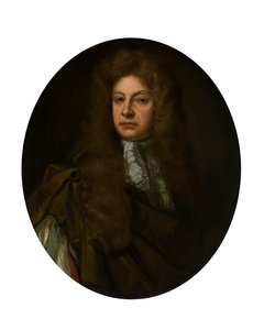 Halflang portret van Adam Urquhart met kanten jabot