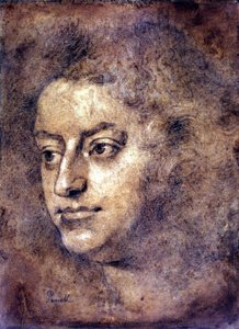 Portret van Henry Purcell (1659 - 1695), Engelse componist. Schilderij toegeschreven aan Sir John Closterman. Zwarte krijt. 1695. Londen, National Portrait Gallery.