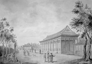 Zaal van het publiek in het Oude Zomerpaleis, Beijing, 1793