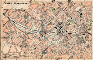 Centraal Birmingham, 20e eeuw door John Bartholomew