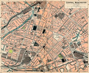 Centraal Manchester, 20e Eeuw door John Bartholomew