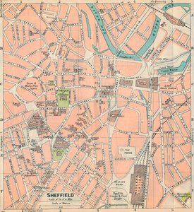Sheffield, 20e eeuw door John Bartholomew