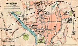 Worcester, 20e eeuw door John Bartholomew
