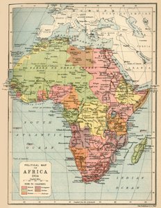 Politieke kaart van Afrika door John Bartholomew and Son