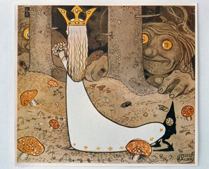 De prinses en de trol. Uit Bland Tomtar och Troll, 1913 door John Bauer