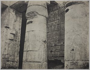 Medinet Habu, Mortuarium Tempel van Ramses III, Linkermuur door John Beasley Greene