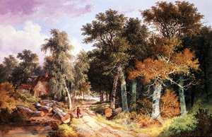 Landschap op het Platteland door John Berney Ladbrooke