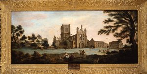 Uitzicht op Kirkstall Abbey vanuit het noordwesten