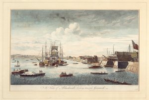 Een uitzicht op Blackwall richting Greenwich door John Boydell